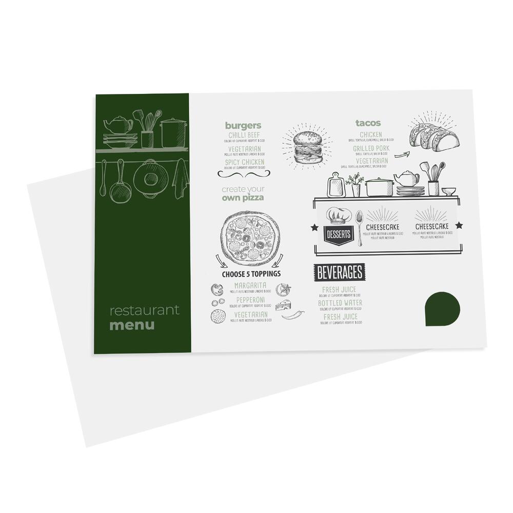 5.000 Tischsets A3 mit Druck | 90 g/m² Offsetpapier