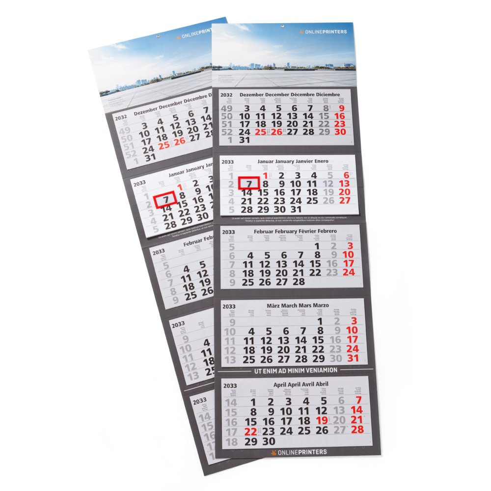 PRIMUS PRINT XXL Kalender 2026 - 4-Monats Wandkalender 32x98,7cm