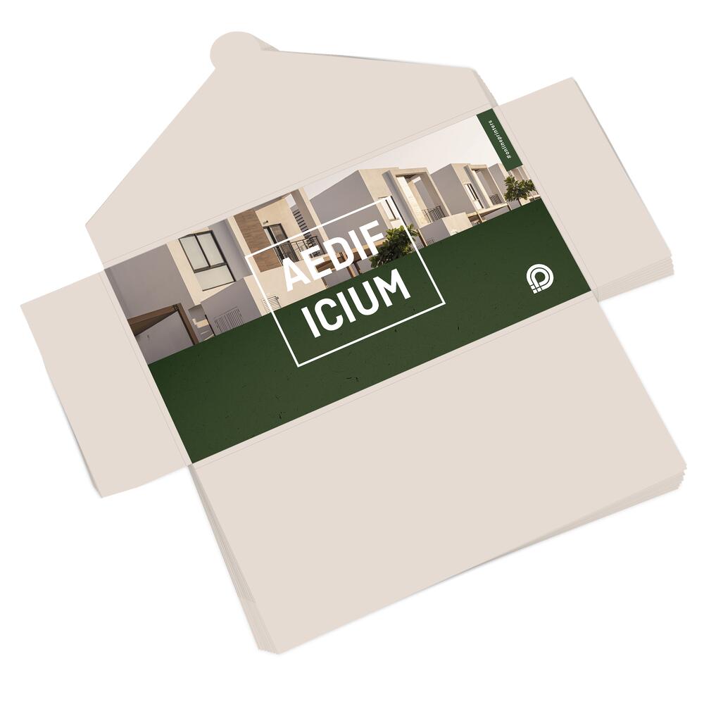 250 Mappen DL mit Verschlusslasche | einseitig bedruckt | 300 g/m² Bilderdruckpapier