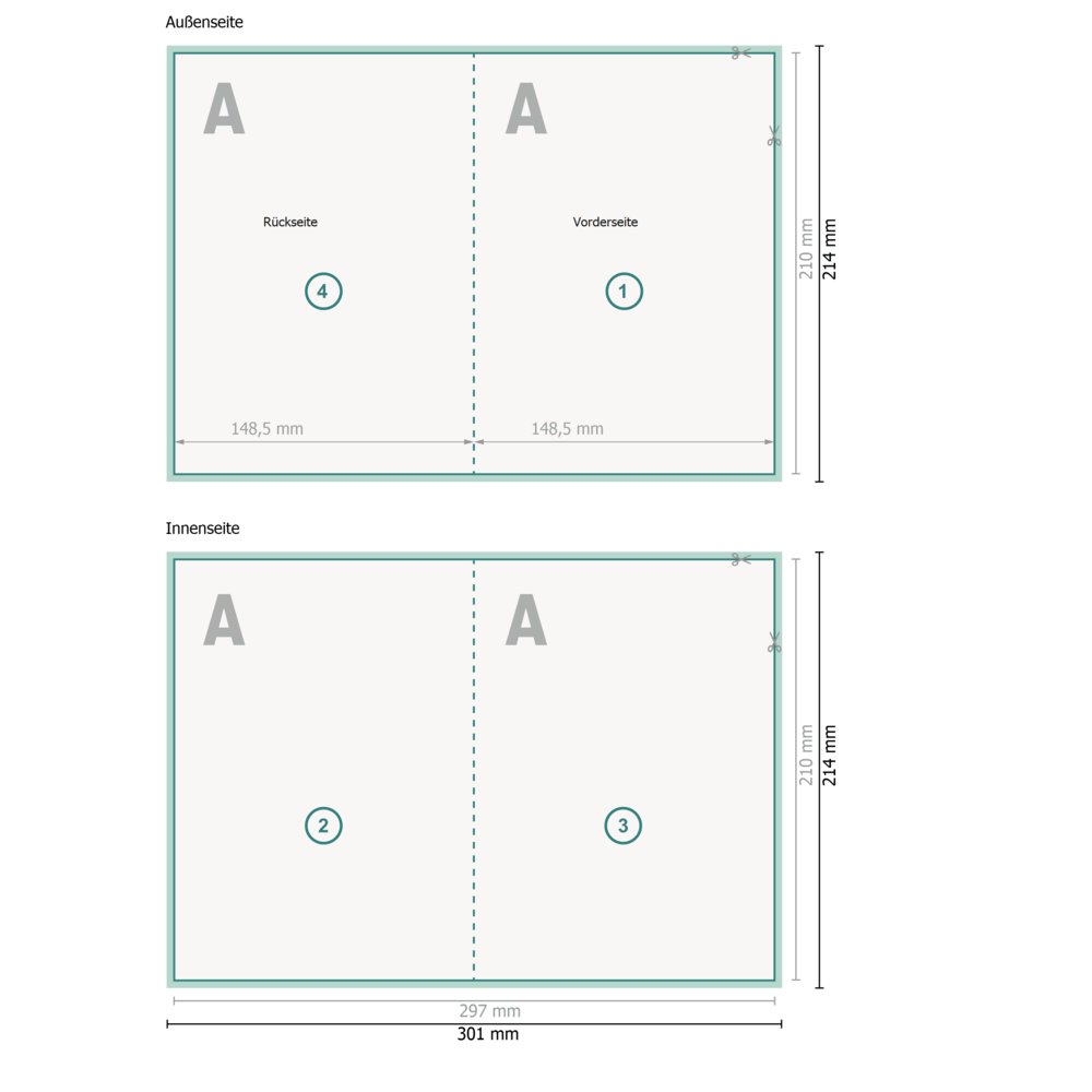 Klappkarten mit Effektfarben, Hochformat, A5, A5 bei Onlineprinters