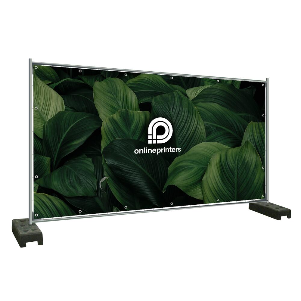 Bauzaunbanner drucken | 340 x 173 cm | 300 g/m² Meshgewebe