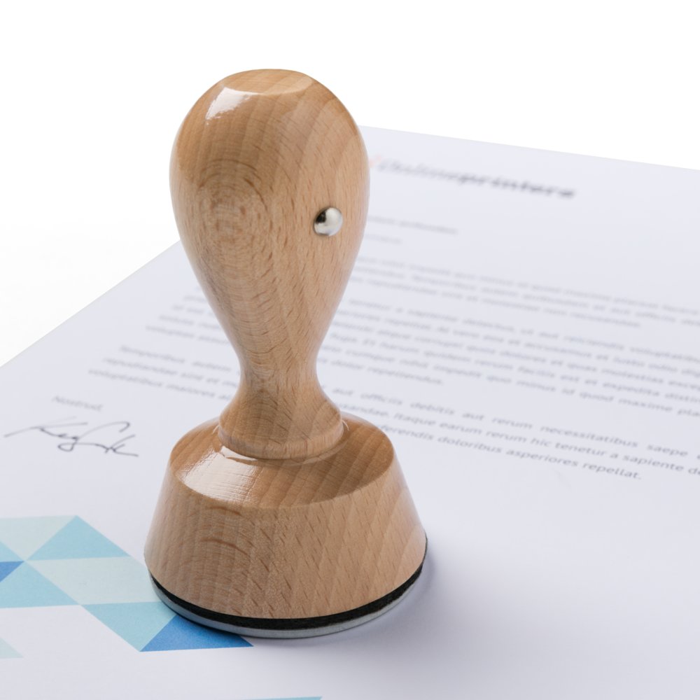 Holzstempel | ø 5 cm | inklusive Stempelplatte | lösungsmittelbeständig