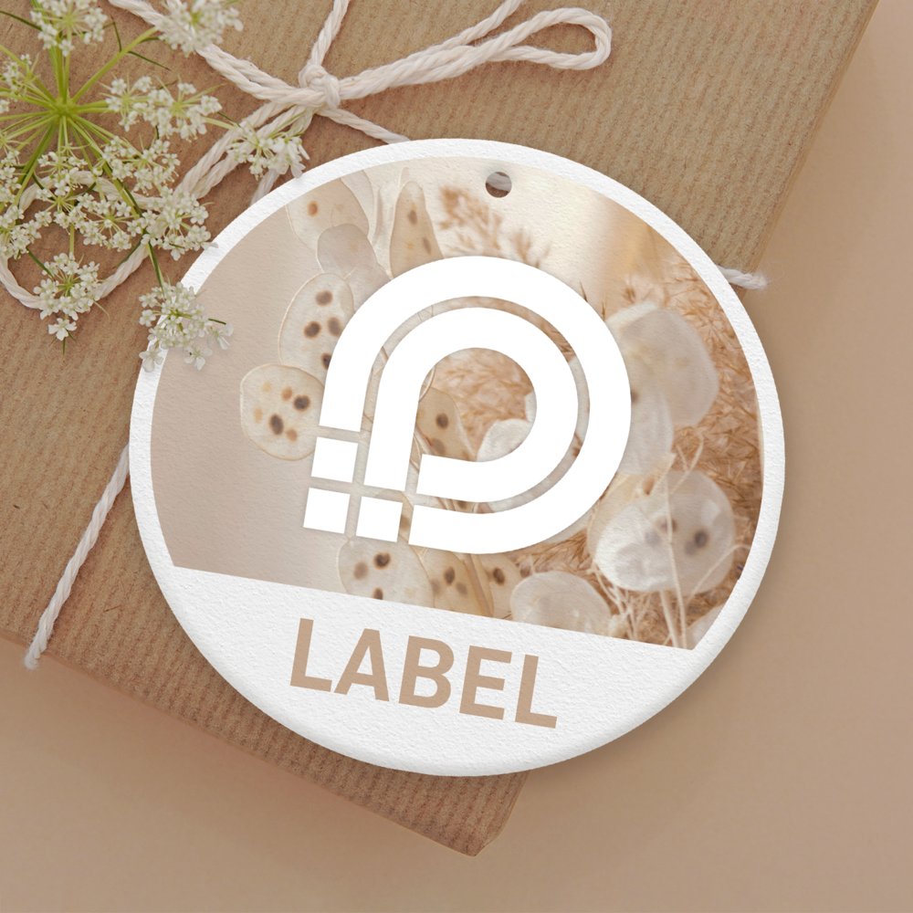 25 Produktanhänger mit Ihrem Druck | Ø 9,5 cm | 250 g/m² Bilderdruck
