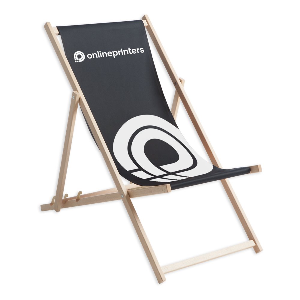 Liegestuhl mit Druck | Holzliegestuhl | 310 g/m² Polyestergewebe