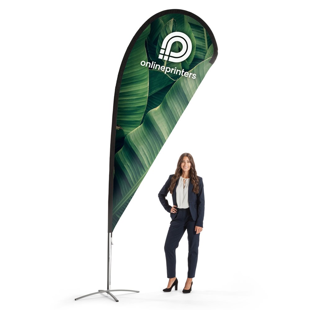 Dropflag mit Druck - 122 x 256 cm - inkl. Kreuzfuß & Transporttasche