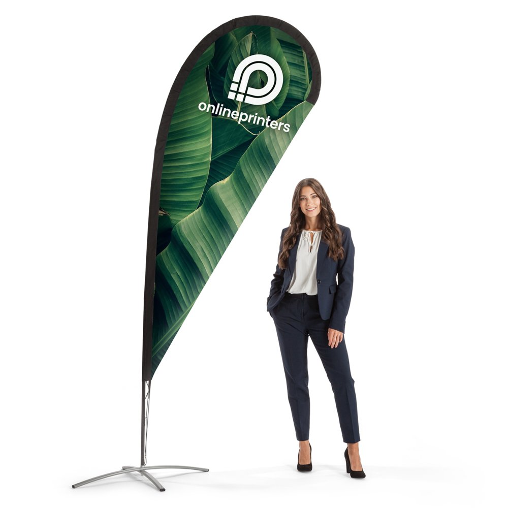 Dropflag mit Druck - 83 x 256 cm - inkl. Kreuzfuß & Transporttasche