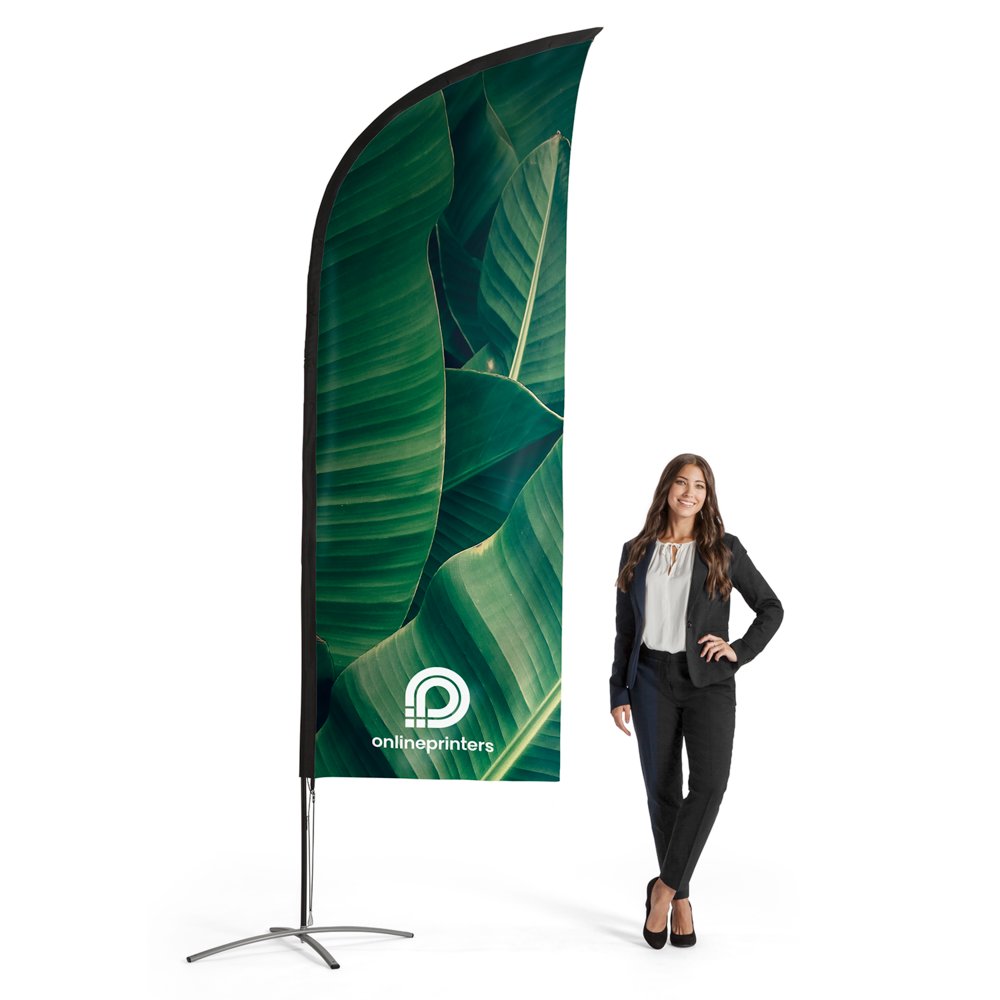 Wingflag bedrucken | 84 x 305 cm | inkl. Kreuzfuß & Transporttasche