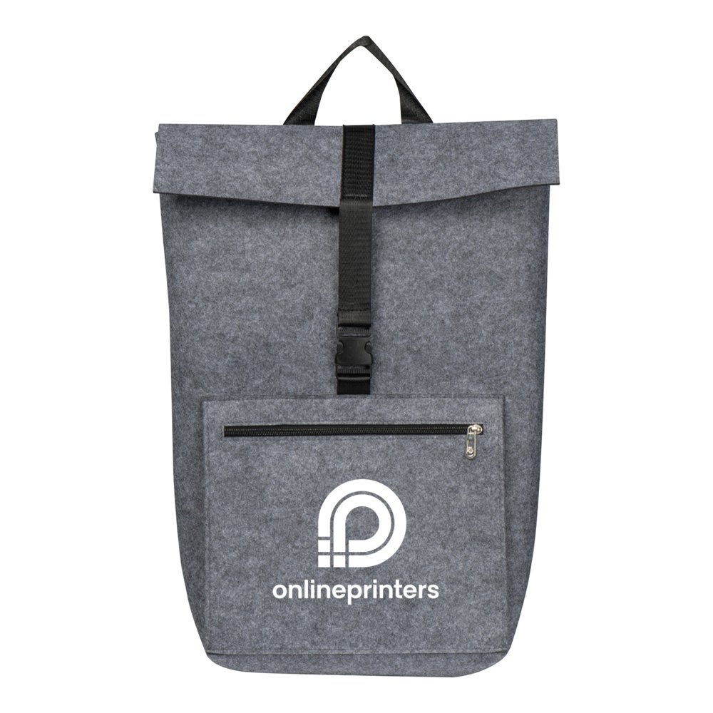 25 Filzrucksäcke mit Druck | grau | mit recyceltem Filz
