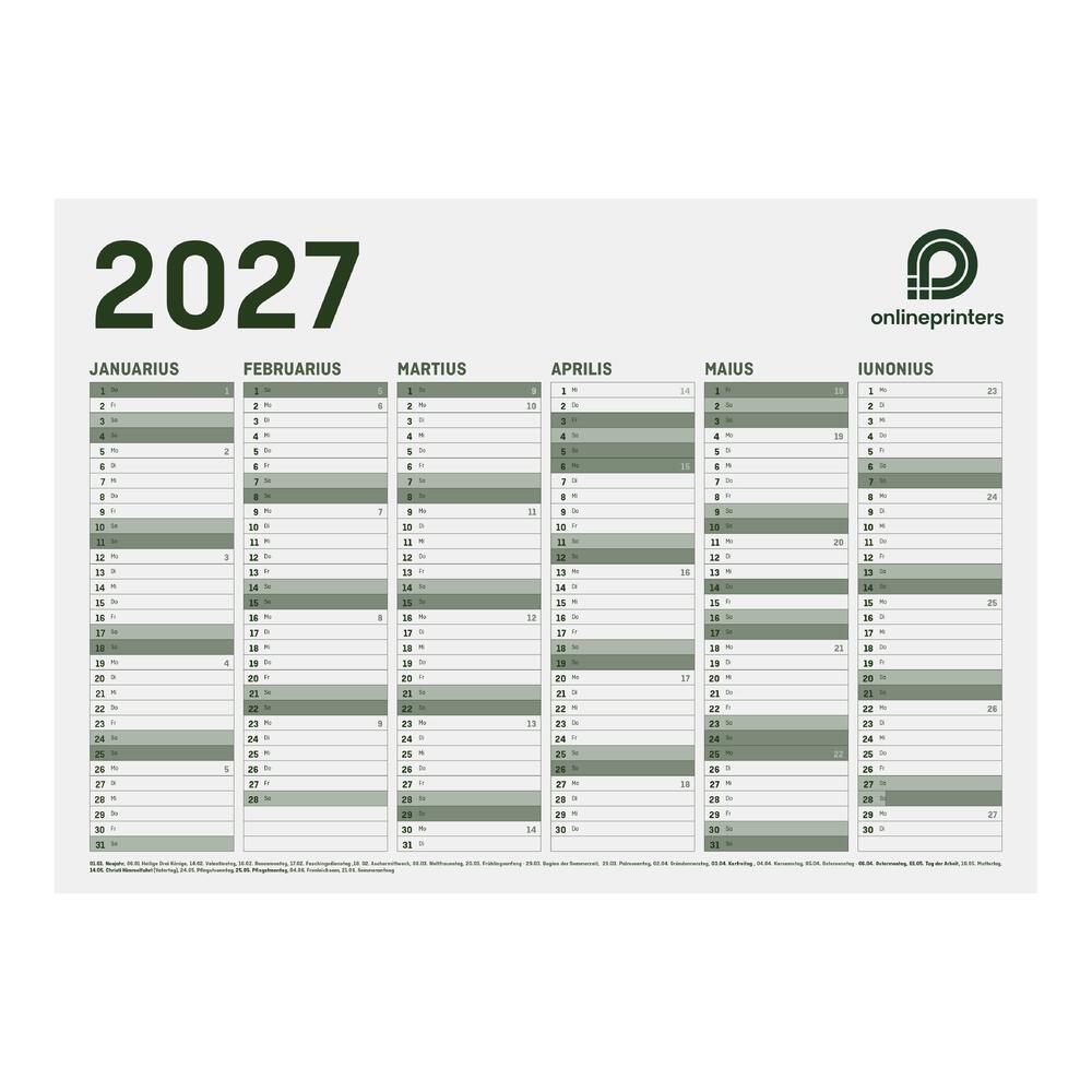 100 Jahreskalender drucken