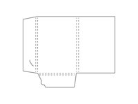 Papier-Mappe mit zwei Einstecklaschen und Füllhöhe.