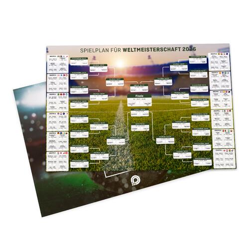 Papier Spielpan für Fußball-Weltmeisterschaft 2026, einseitig bedruckt,