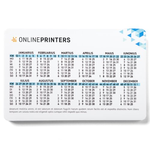 Taschenkalender Plastik, 8,6 x 5,4 cm 2