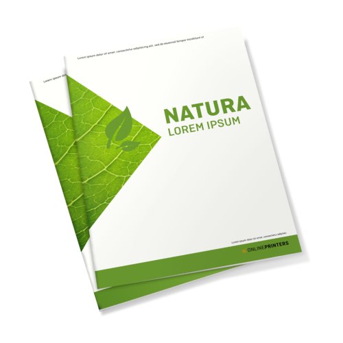 Naturpapier Broschre mit mehreren Seiten.