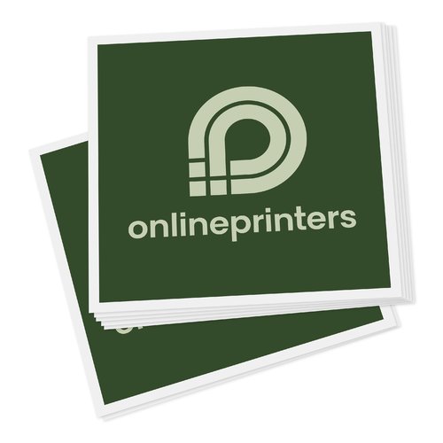 Papier-Aufkleber in runder Form.