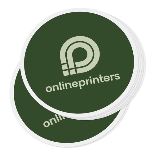 Papier-Aufkleber, rund, selbstklebend.