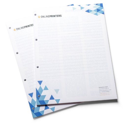 Weisses Briefpapier, einseitig bedruckt.