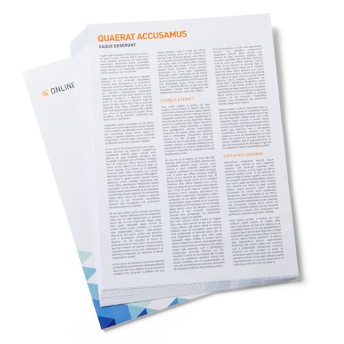 Weisses Briefpapier, beidseitig bedruckbar.