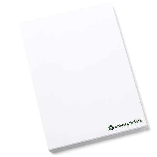 Haftnotizen im Hochformat, geleimt.