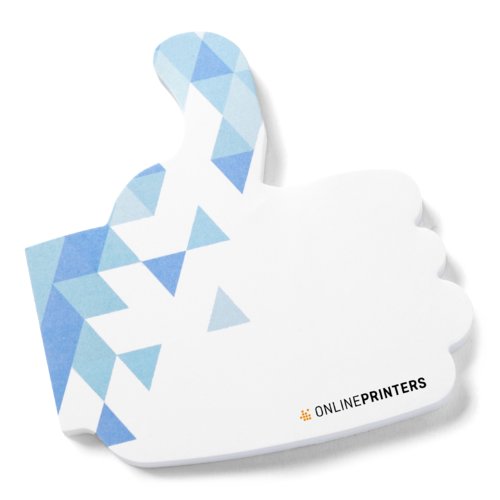 Weisse Haftnotizen in Daumenform zum Aufschreiben von Notizen.