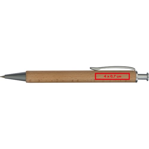 Holz-Kugelschreiber mit Etui und Clip.
