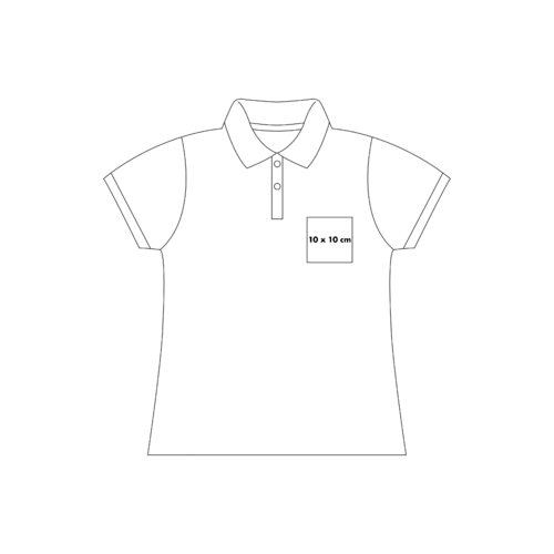 Baumwoll-Poloshirt fr Damen mit kurzem Arm und Knopfleiste.