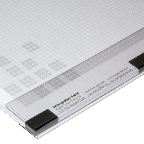 Papier-Schreibtischunterlage mit Kantenschutz.