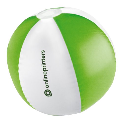Apfelgrüner Strandball aus Kunststoff, mehrfarbig.