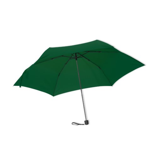Grner Mini-Regenschirm, sturmfest und zusammenfaltbar.