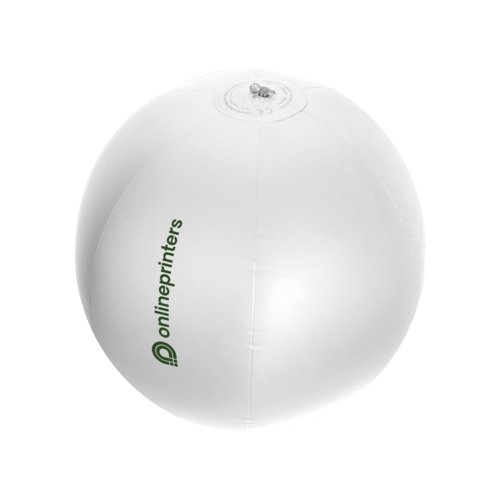 Weisser Strandball aus Kunststoff, aufblasbar.
