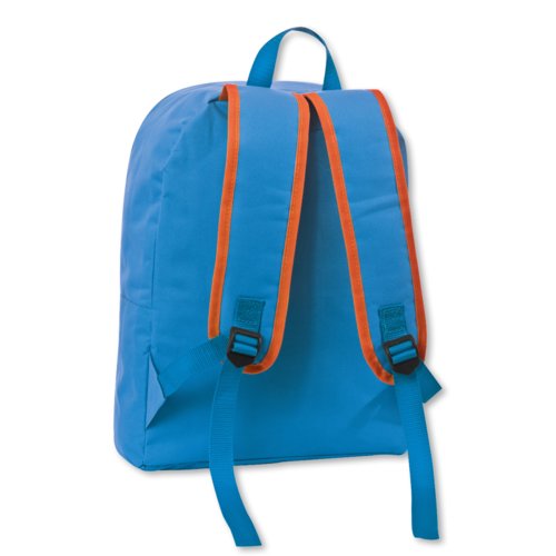 Türkisfarbener Rucksack aus Stoff mit verstellbaren Trägern.