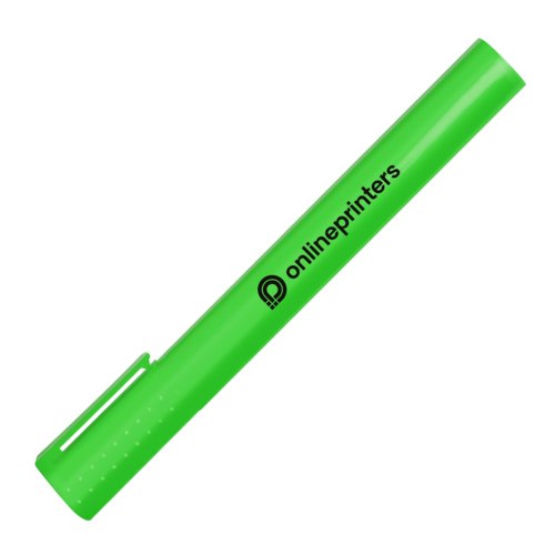 Grüner Textmarker mit Kappe.