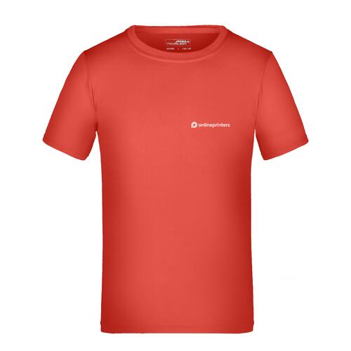 Rotes Kinder-T-Shirt aus Polyester mit kurzen �rmeln.