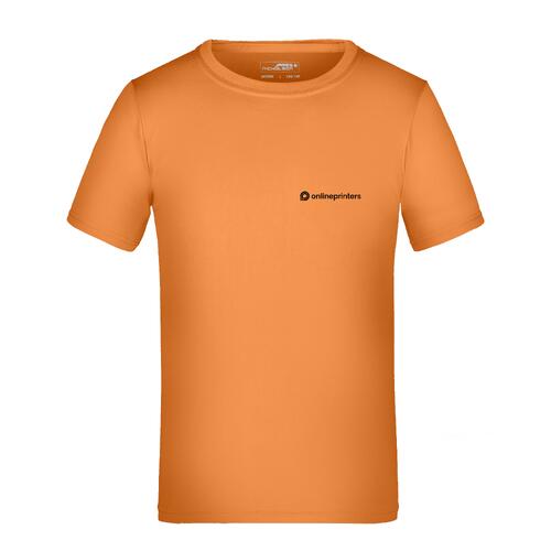 Oranges Kinder-T-Shirt aus Polyester mit kurzen �rmeln.