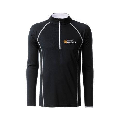Sportliches Langarmshirt mit Reiverschluss fr Herren.