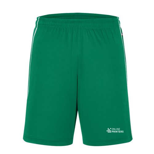 Grne Teamshorts aus Funktionsmaterial mit elastischem Bund.