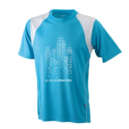 Hellblaues Funktionsshirt aus Polyester für Herren.