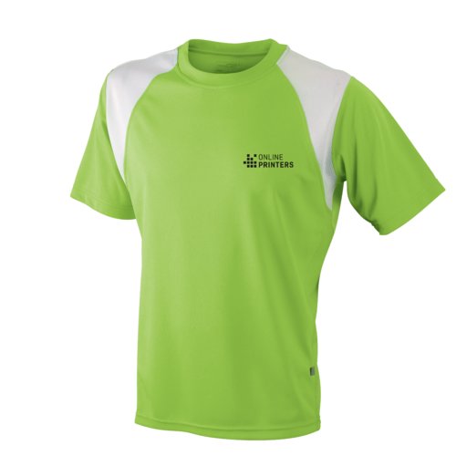 Grünes Sport-Funktionsshirt aus atmungsaktivem Material für Herren.