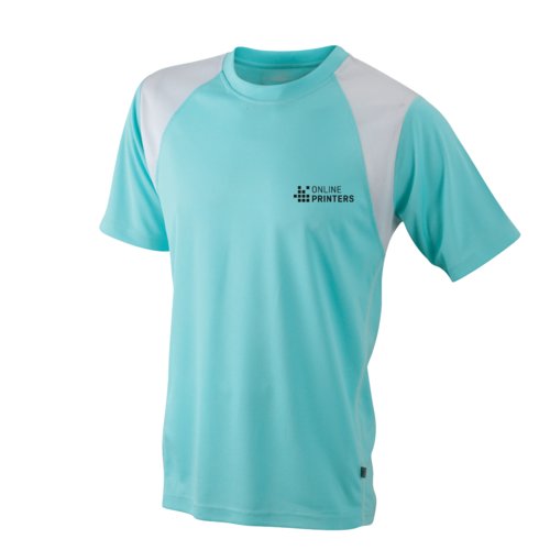 Mintgrünes Laufshirt aus Polyester für Herren.