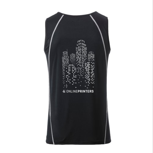 Schwarzes und weißes Sport Tanktop aus Polyester für Herren.