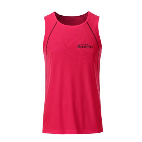 Neonpinkes/graues Tanktop aus Polyester für Herren.