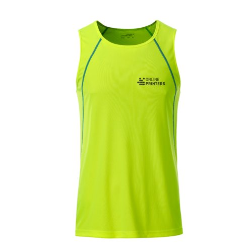 Neongelbes Tanktop aus Polyester für Herren.