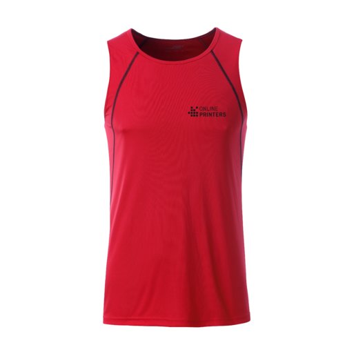 Rotes Tanktop aus Polyester für Herren.