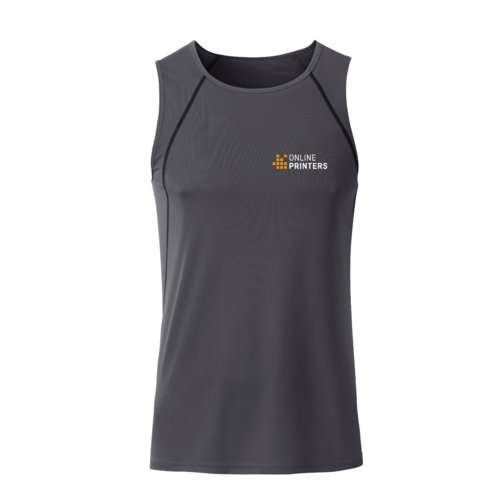 Dunkelgraues Sport-Tanktop aus Polyester für Herren.