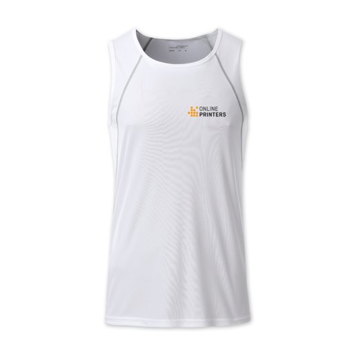 Weißes Polyester Tanktop für Herren.
