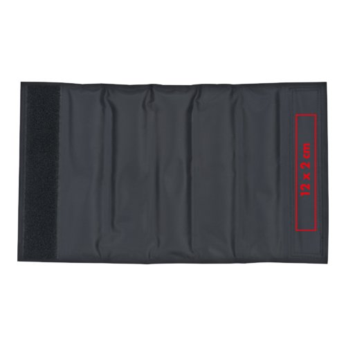 Schwarze Flaschenkhlmanschette mit Klettverschluss.
