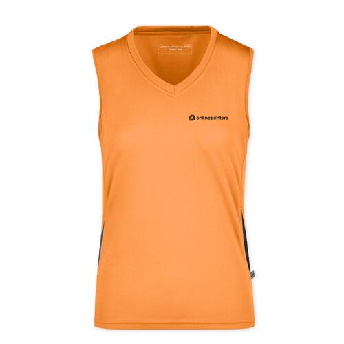 Oranges Damen Tanktop aus Polyester mit V-Ausschnitt.