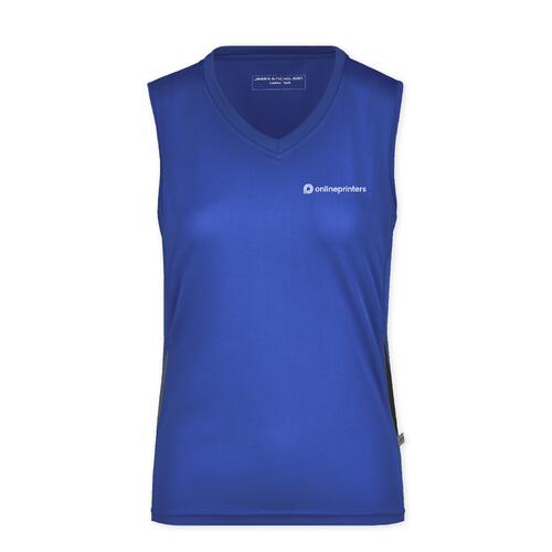 Royalblaues Polyester Tanktop f�r Damen.