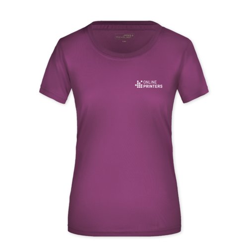 Violettes Polyester T-Shirt für Damen.
