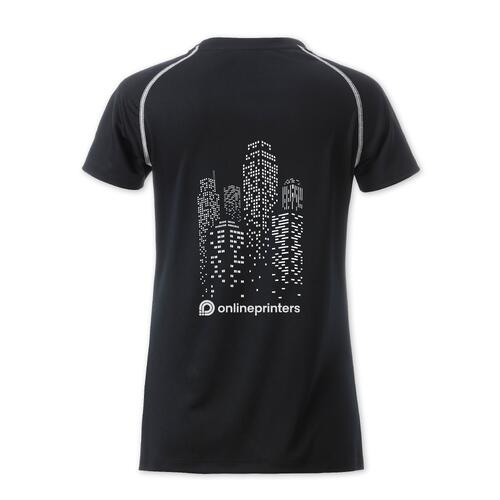 Schwarz-wei�es Sport-T-Shirt aus Polyester f�r Damen.