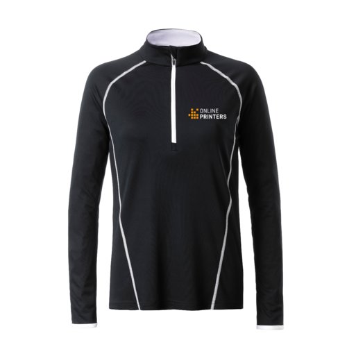 Sportliches Langarmshirt mit Reiverschluss fr Damen.